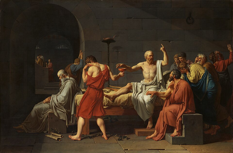 La Mort de Socrate, tableau néoclassique de Jacques-Louis David, 1787.